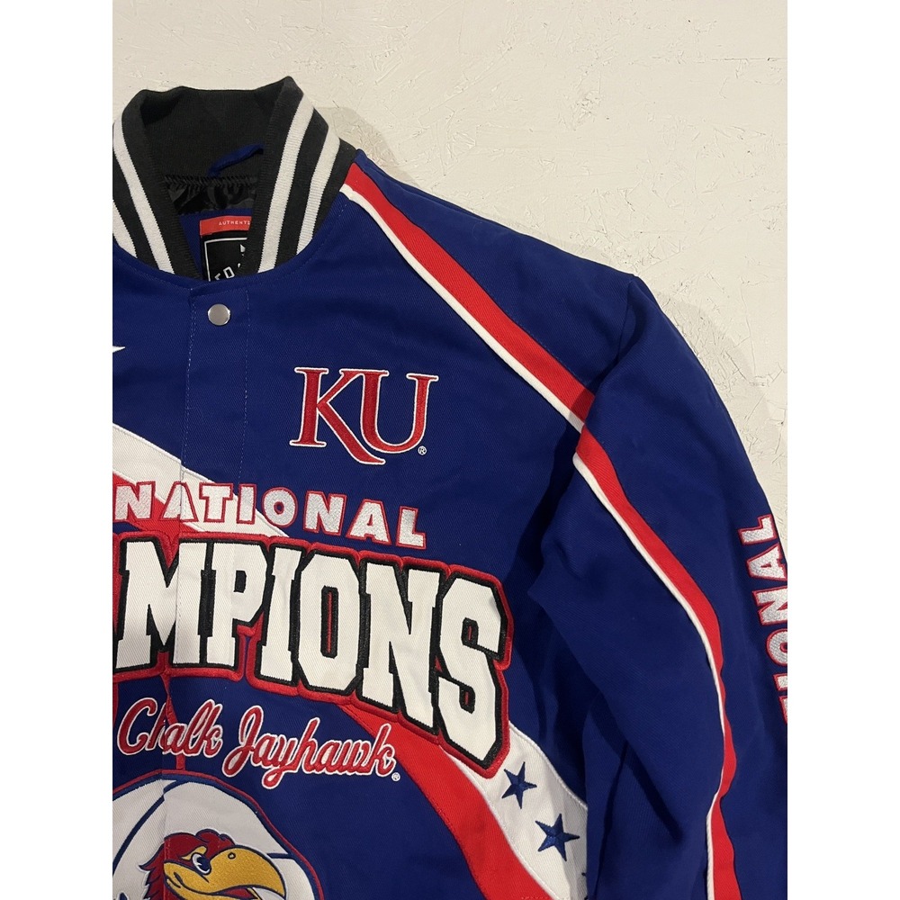 Kansas Jayhawks 2022 National Champions Jacket Mens L Embroidered Basketball - Picture 5 of 11